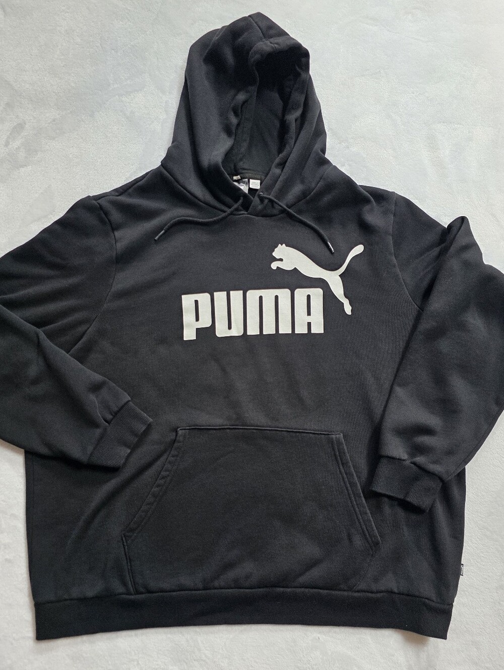 PUMA Men's M Black Big Logo Hoodie Pullover Sweatshirt 66% Cotton